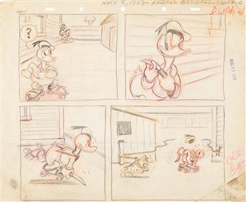 DISNEY STUDIOS Donald Duck and Nephews comic strip gag idea.